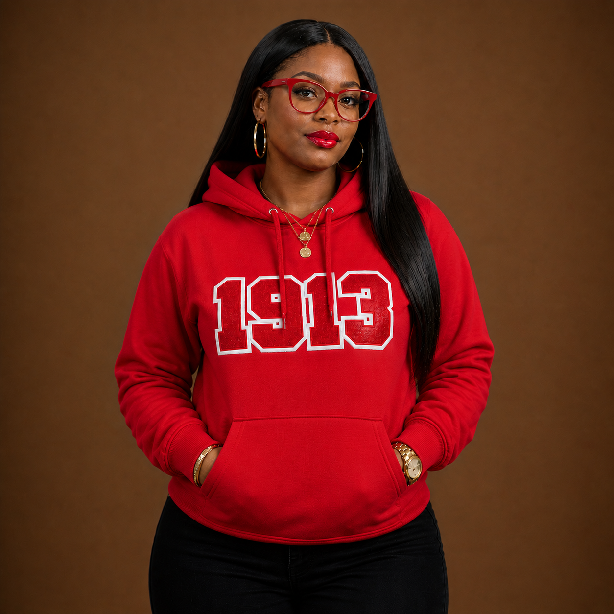 1913 RED Chenille Hoodie