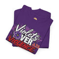 Violets Over Violence Tee — Purple Flower Anti-Violence Awareness Shirt