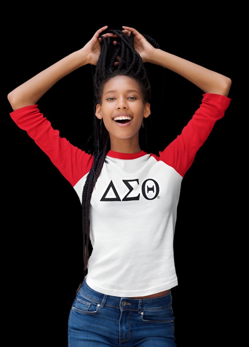 DST 3/4 Greek letters sleeve tee shirt