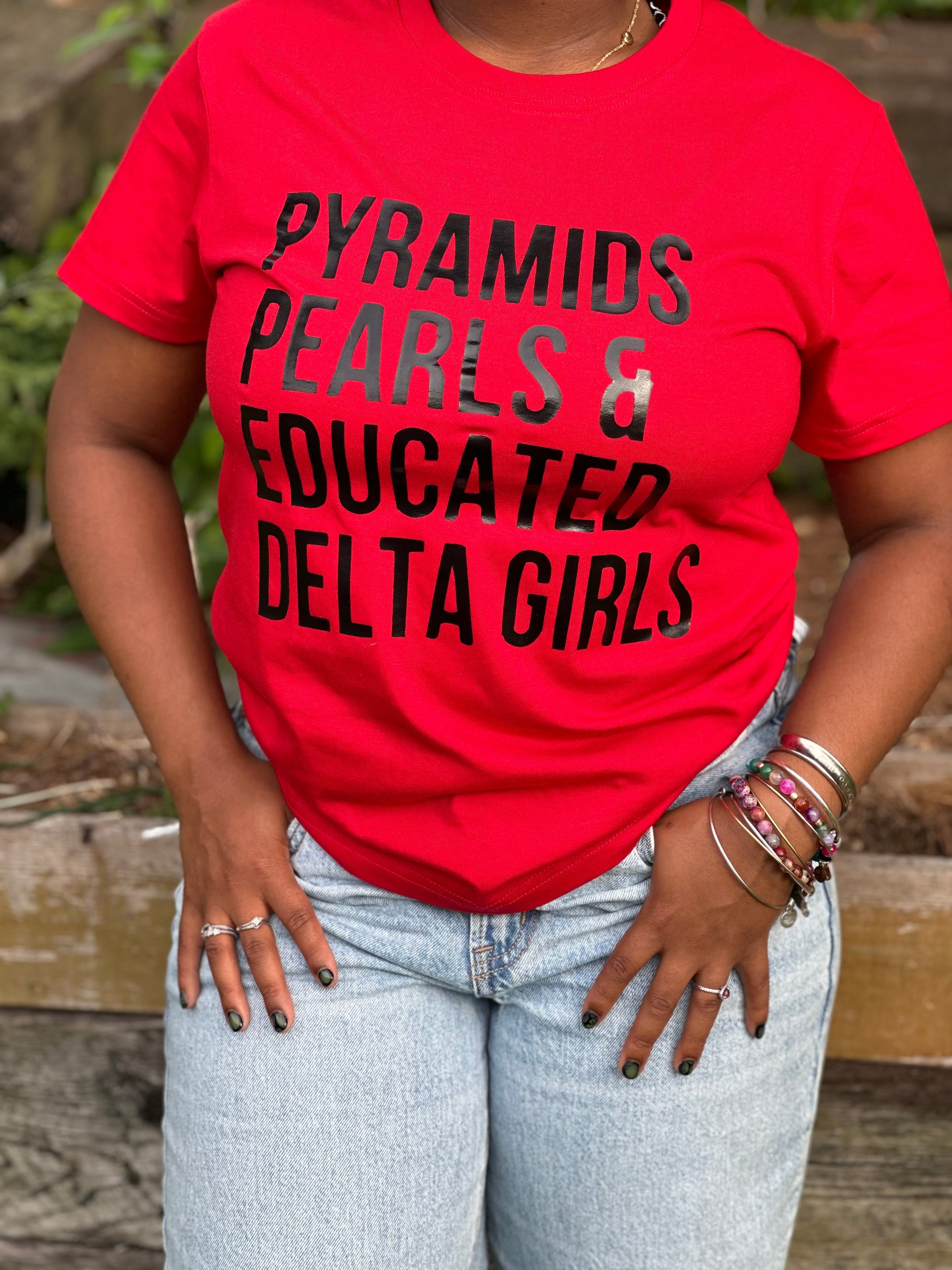 DST Pyramids Pearls Educated Delta Tee Shirt