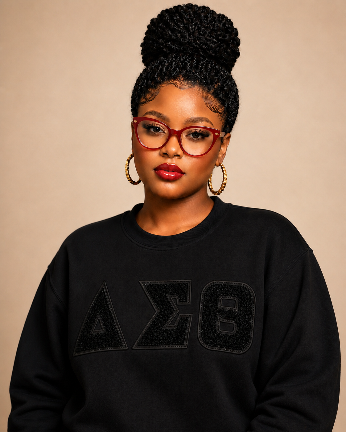 Black on Black Chenille ΔΣΘ sweatshirt