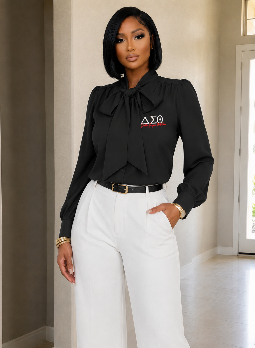 The Bow-Tie Button Blouse