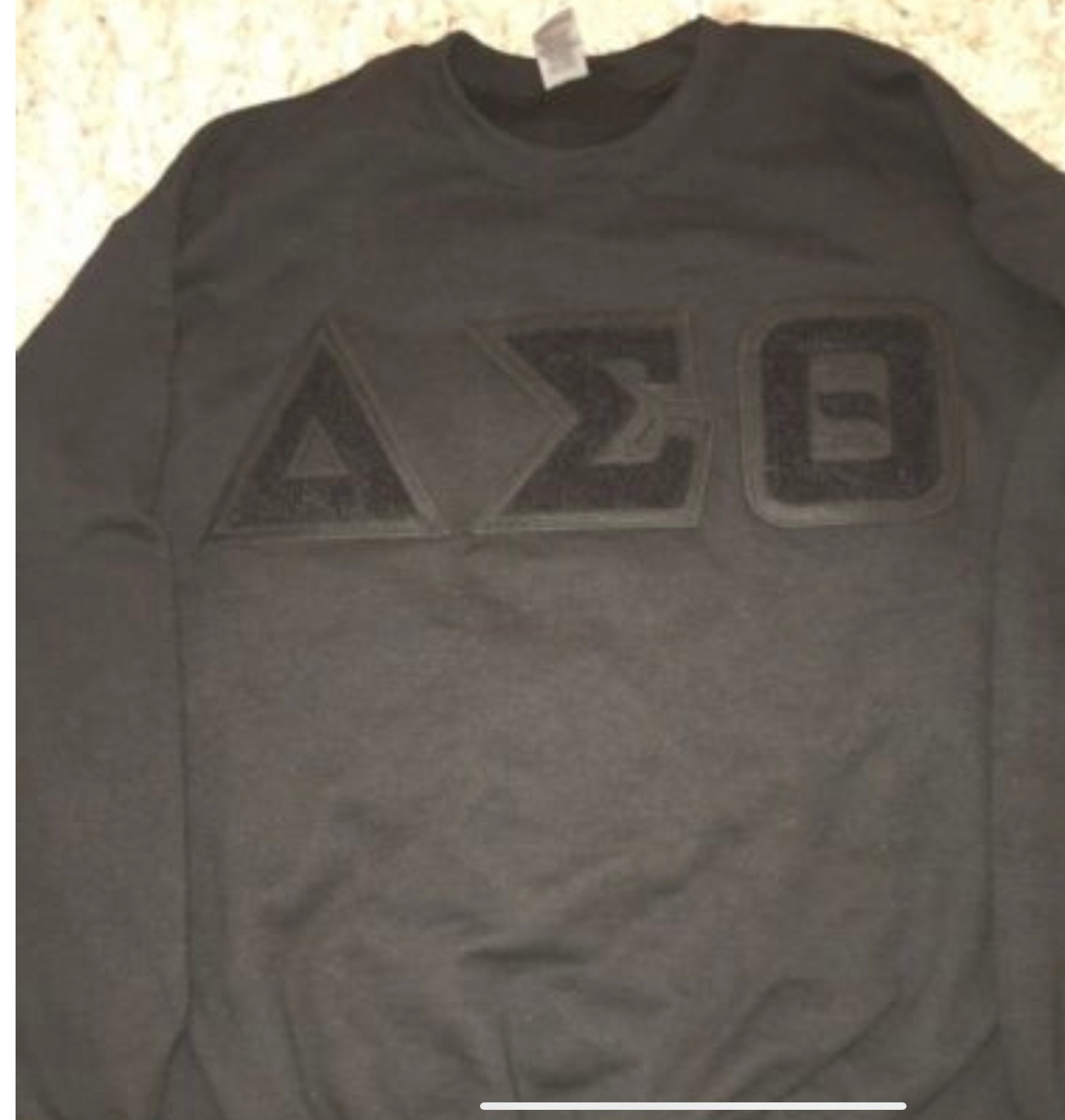 BLACK Chenille Greek letters sweatshirt