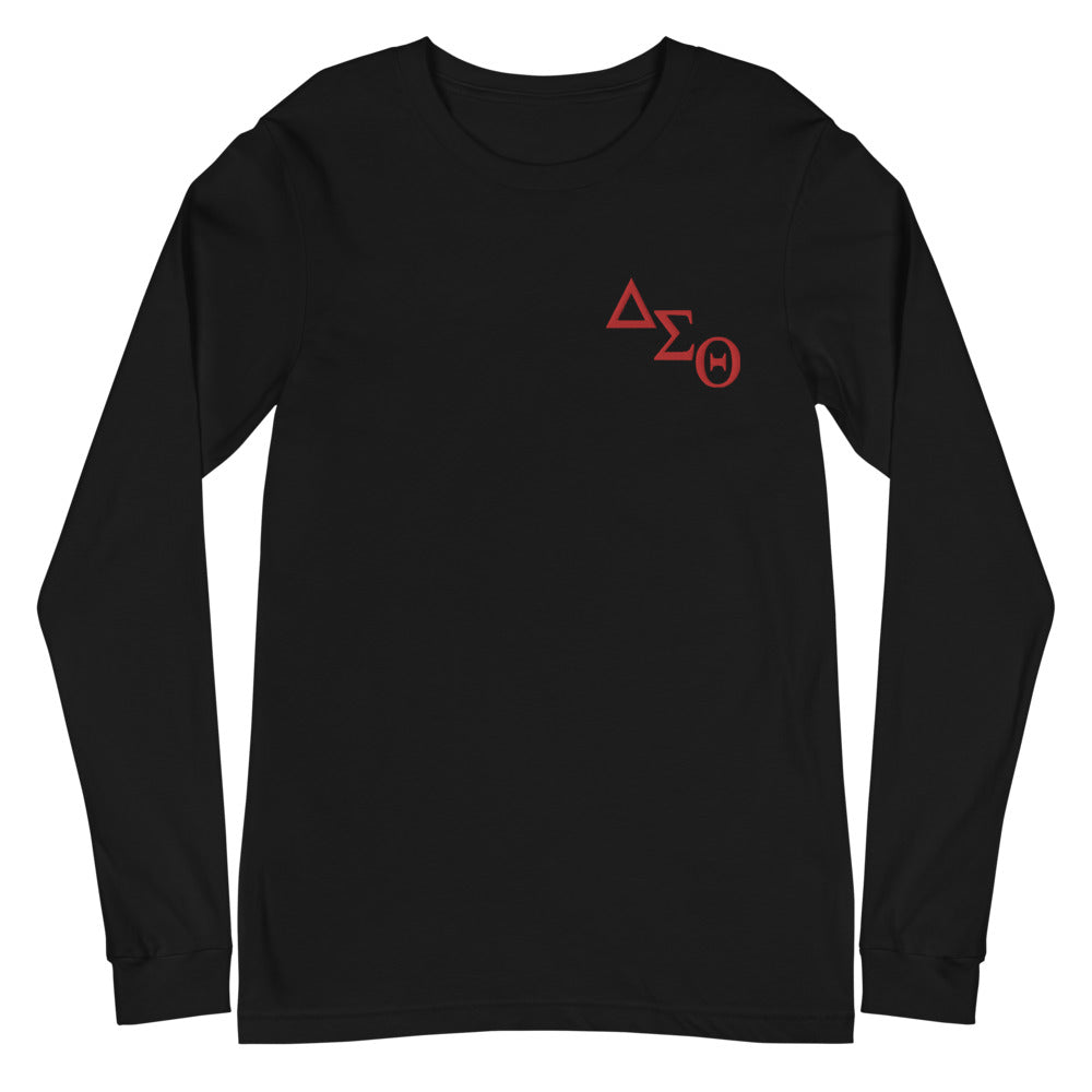 Embroidered Long Sleeve Tee with Letters